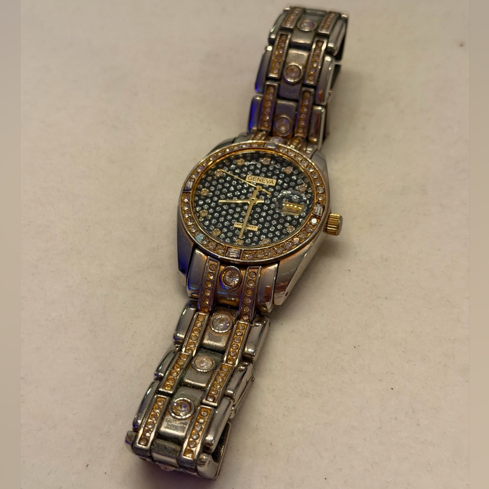 "Geneva Japan Mvt Diamonds" Watch for men